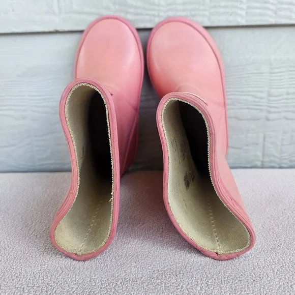Hunter Wellington Rain Boots Toddler Girl SZ 6 US Pink Waterproof Pull-On - Picture 9 of 10